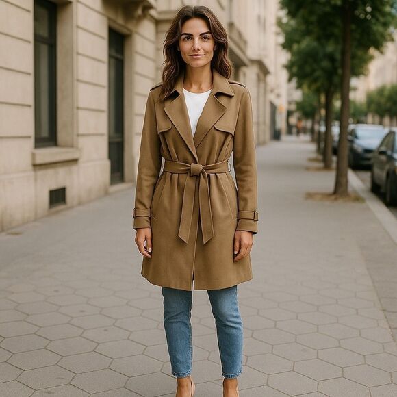 Magaschoni Jackets & Blazers - Magaschoni Double Breasted Classic Quiet Luxury Trench Coat Size Medium Capsule